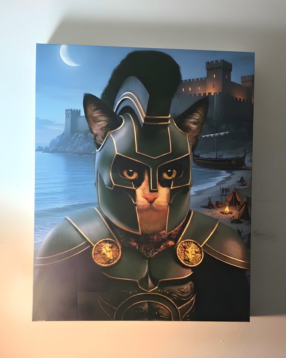 Le portrait fini accroché au mur